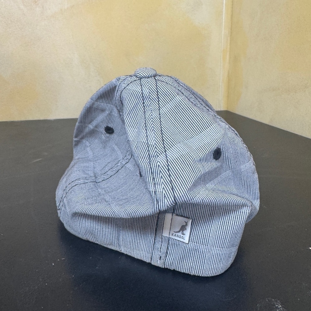 Kangol Flexfit Baseball Cap Stripe Check Gray Logo S/M - Picture 2 of 6